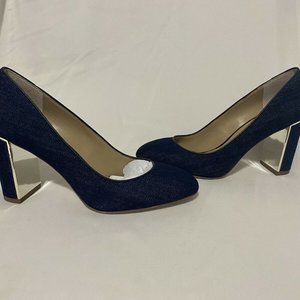 Ann Taylor Kaia Denim Block Heeled Pump SIZE 6